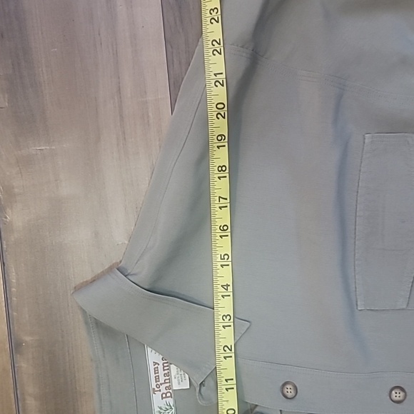 Tommy Bahama 100% silk olive green long sleeve shirt size XL 2 pockets vacation - Picture 9 of 14